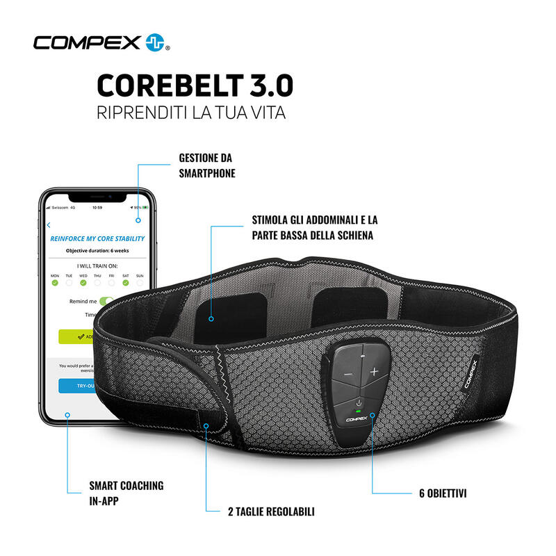 COMPEX COREBELT 3.0 CEINTURE DE STIMULATION MUSCULAIRE