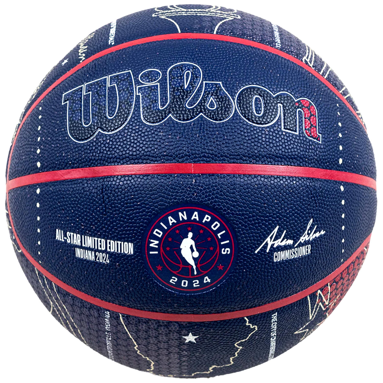 Bola de basquetebol wilson nba all-star 2024 indianapolis collector ball