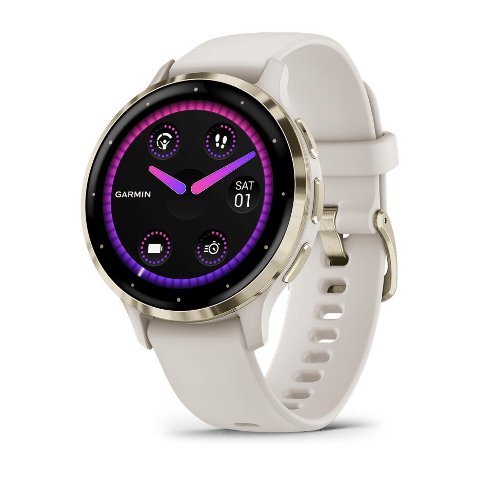 Garmin Venu® 3S, Soft Gold Stainless Steel Bezel with Ivory Case