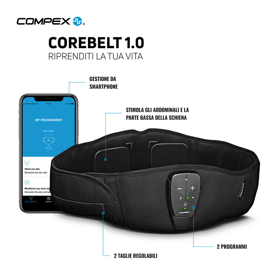 Cinto de estimulação muscular Corebelt 1.0 6/7