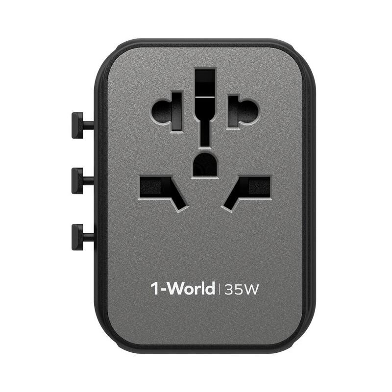 1-World 5-Ports Travel Charger (35W) - Black