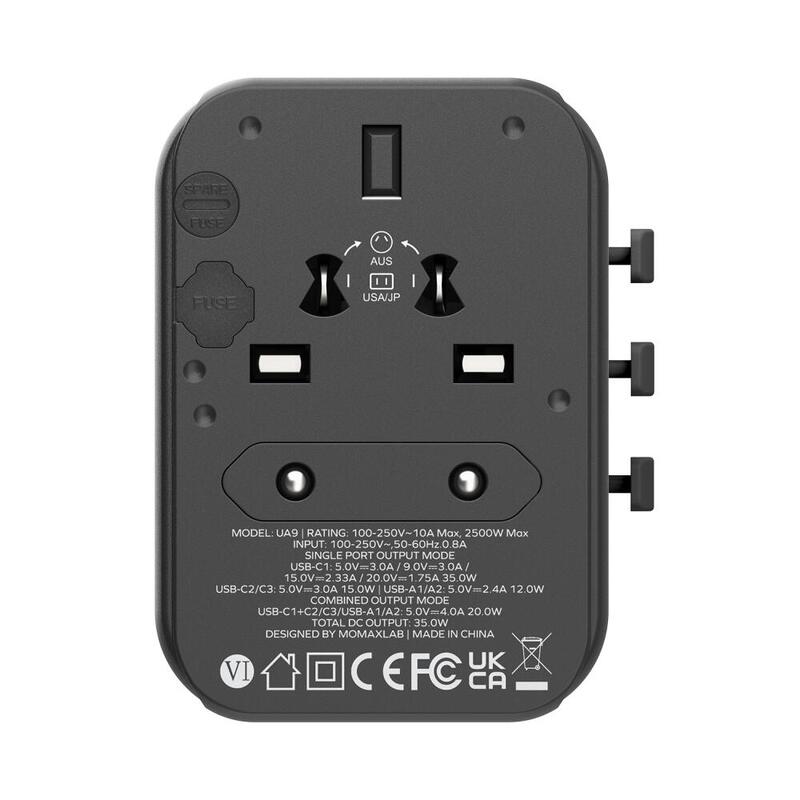 1-World 5-Ports Travel Charger (35W) - Black