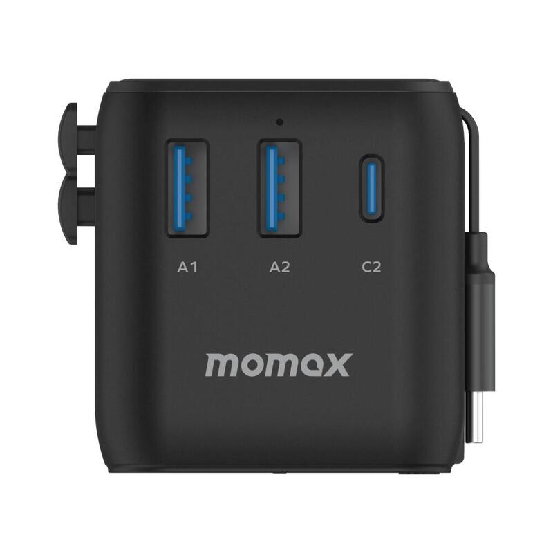 1-World+ 3-Ports Travel Charger (25W) - Black