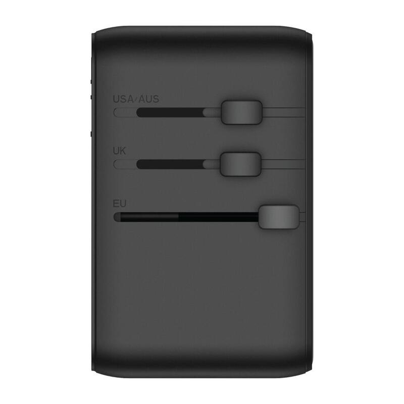 1-World+ 3-Ports Travel Charger (25W) - Black