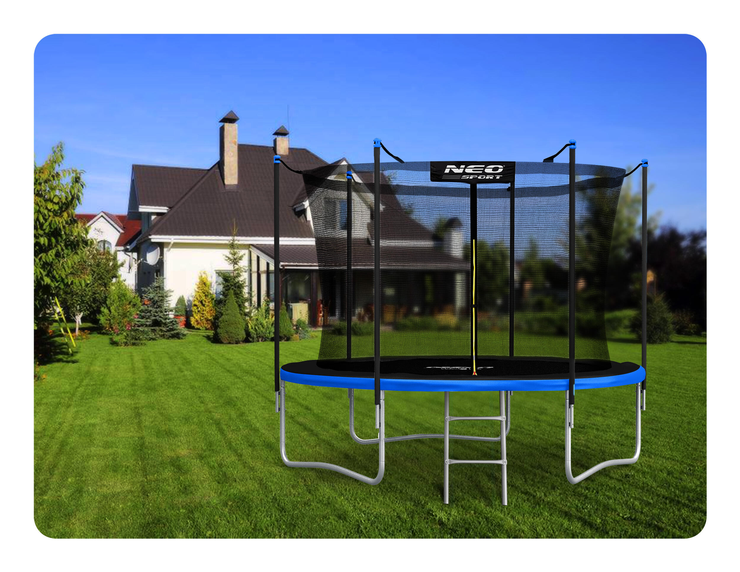 Trampolina ogrodowa z siatką wewnętrzną Neo-Sport 183cm 6ft 7/7