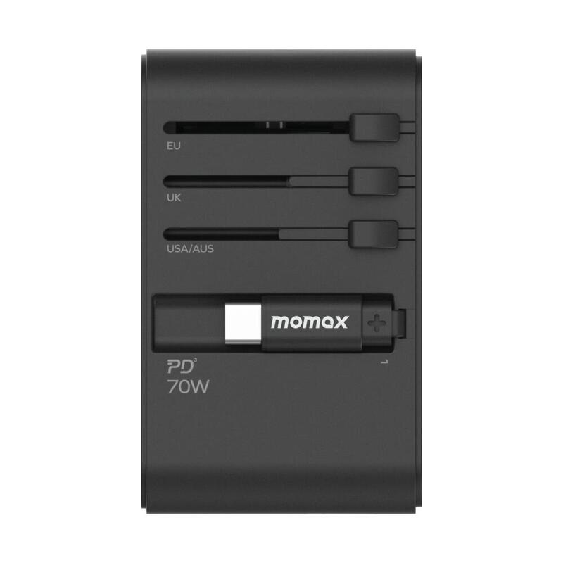 1-World+ 3-Ports Travel Charger (GaN 70W) - Black