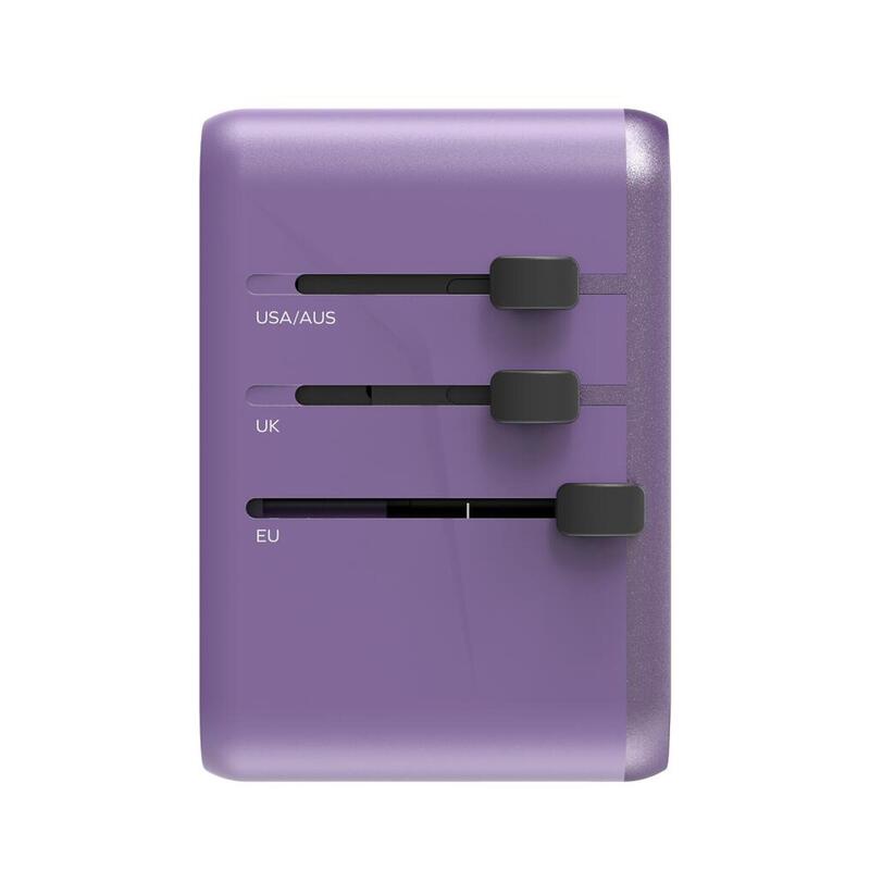 1-World 5-Ports Travel Charger (GaN 65W) - Purple