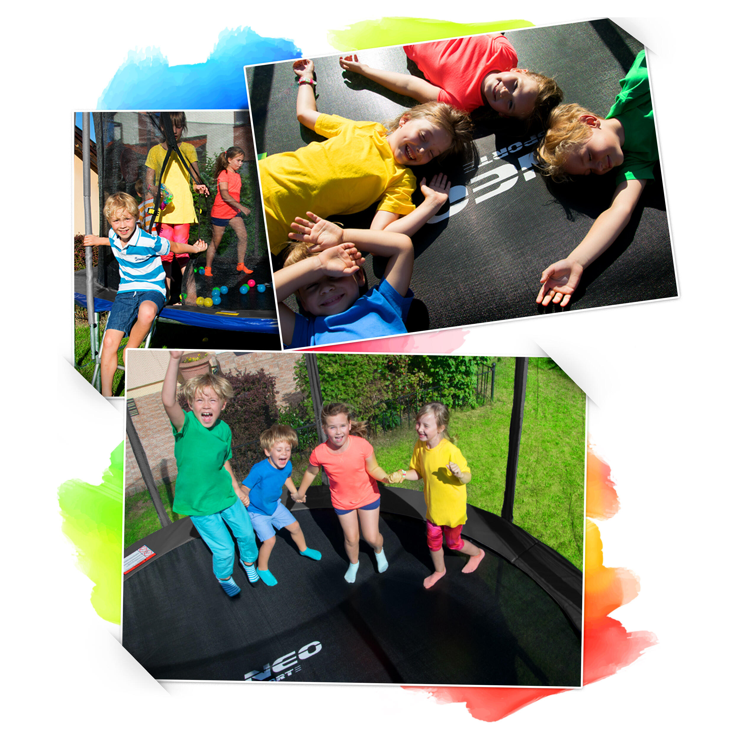 Trampolina ogrodowa z siatką wewnętrzną Neo-Sport 252cm 8ft 7/7