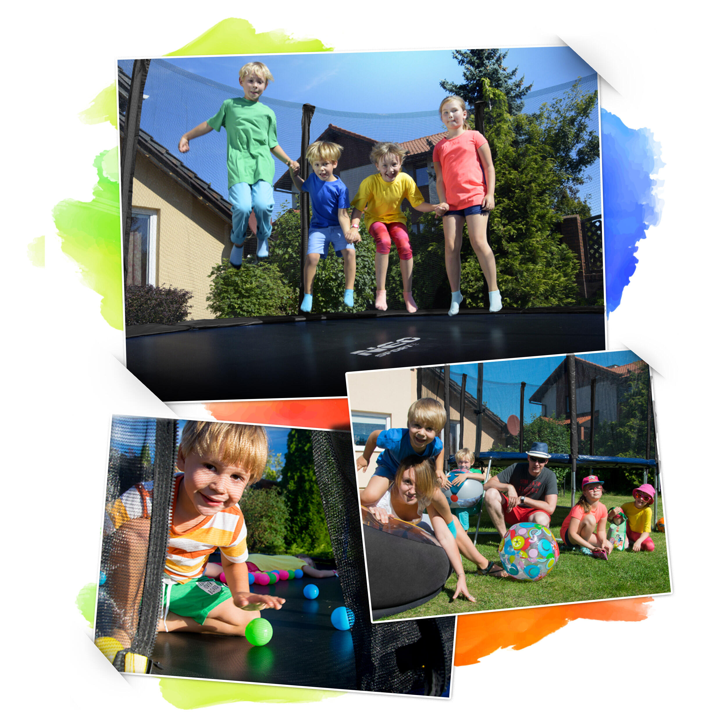 Trampolina ogrodowa z siatką wewnętrzną Neo-Sport 252cm 8ft 6/7