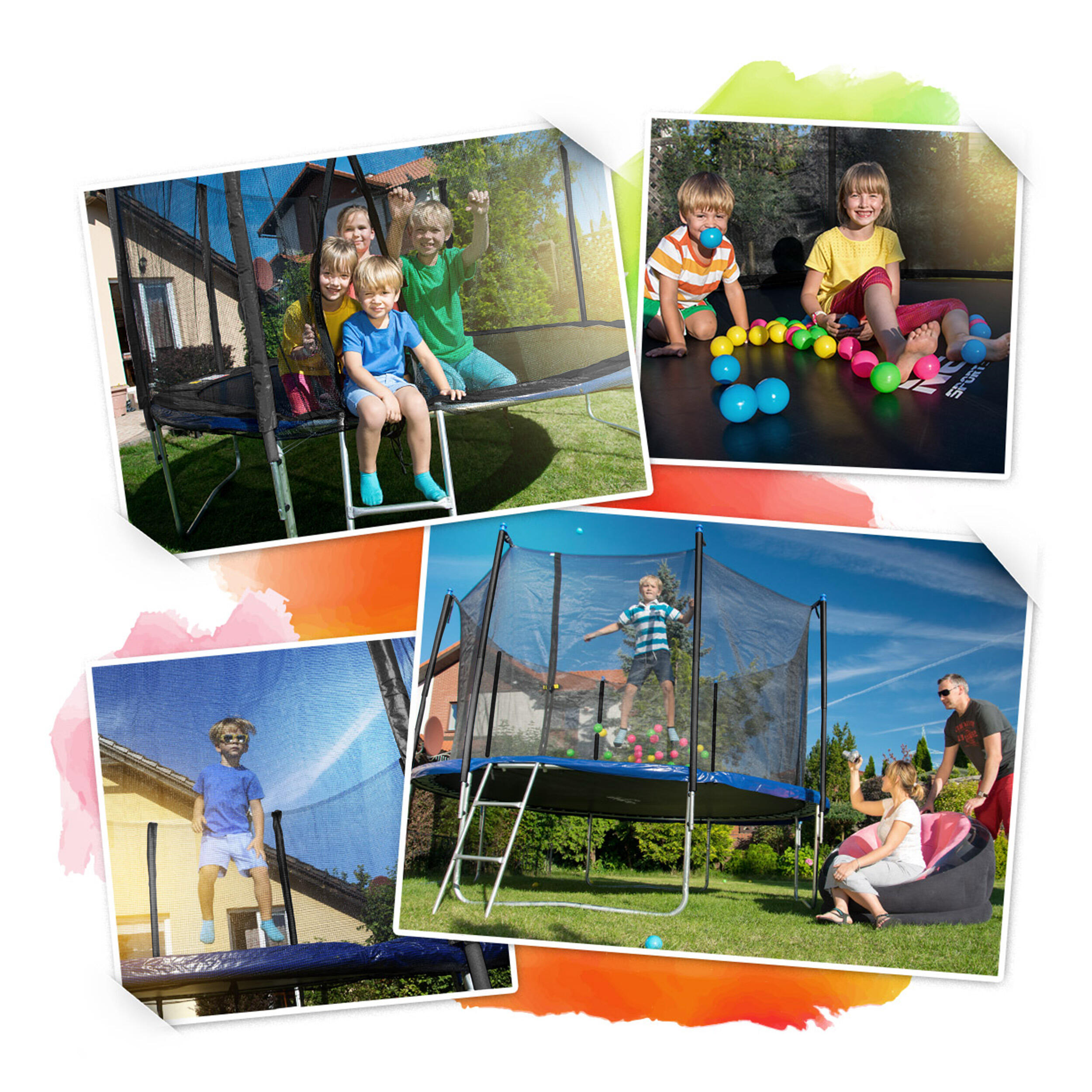 Trampolina ogrodowa z siatką wewnętrzną Neo-Sport 252cm 8ft 5/7