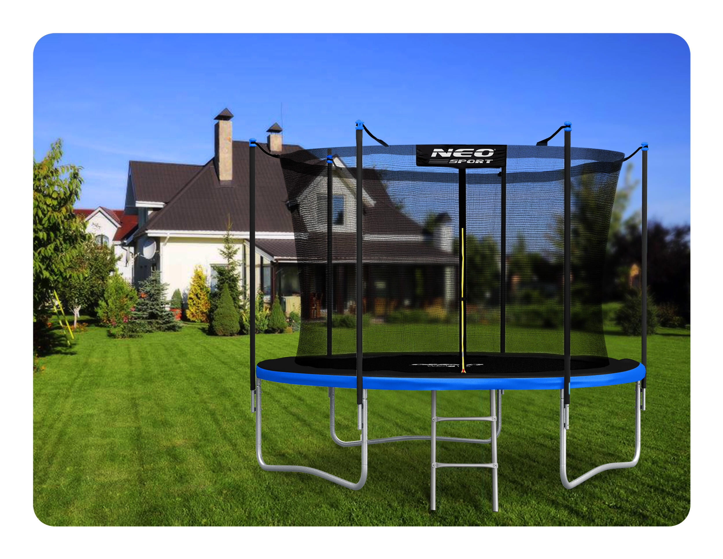 Trampolino ginnastica adulto Neo-Sport 312cm, Blu 5/7