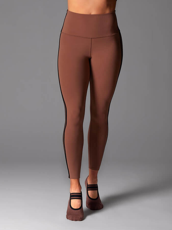 Tavi High Waisted 7/8 Stripe Tight Leggings - Clove Ebony 1/5