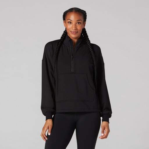 Tavi Cozy Half Zip Up Top Ebony 1/5