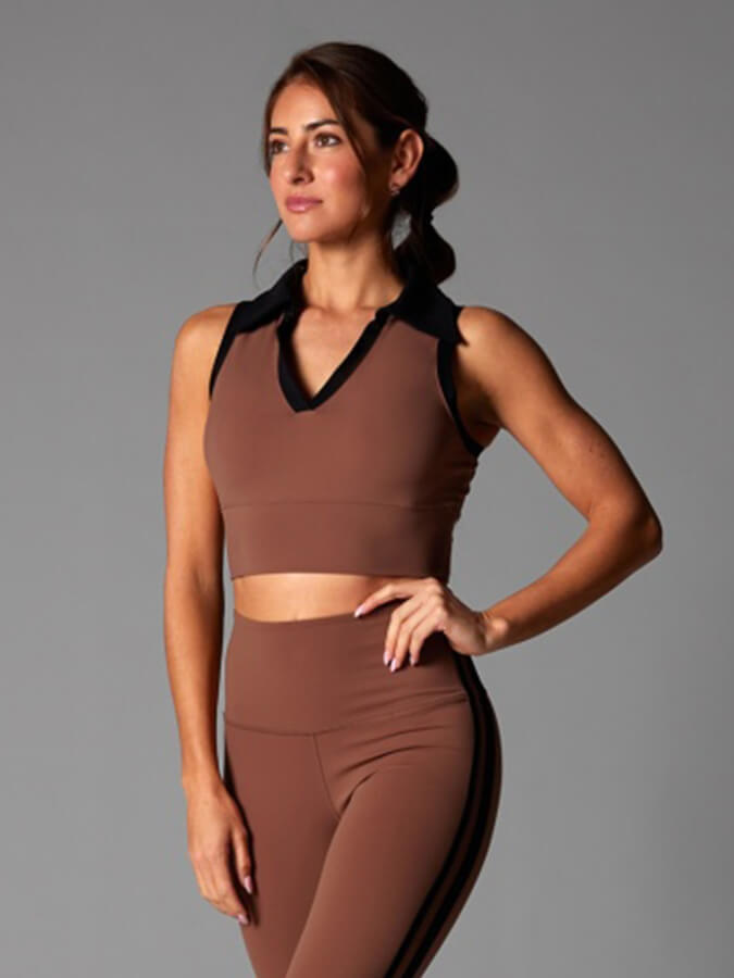 TAVI NOIR Tavi Contrast Polo Tank Top - Clove Ebony
