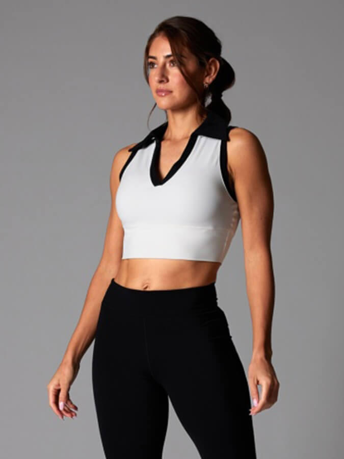 TAVI NOIR Tavi Contrast Polo Tank Top - Coconut Ebony