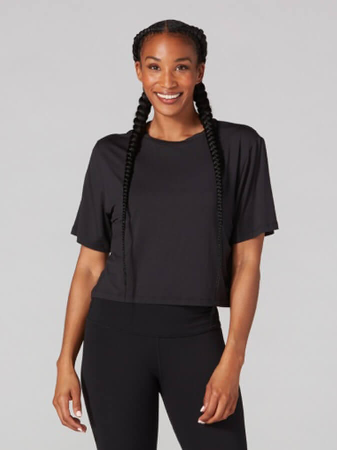 Tavi Crop Top Tee - Ebony 5/5