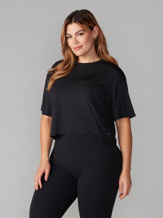 Tavi Crop Top Tee - Ebony 1/5