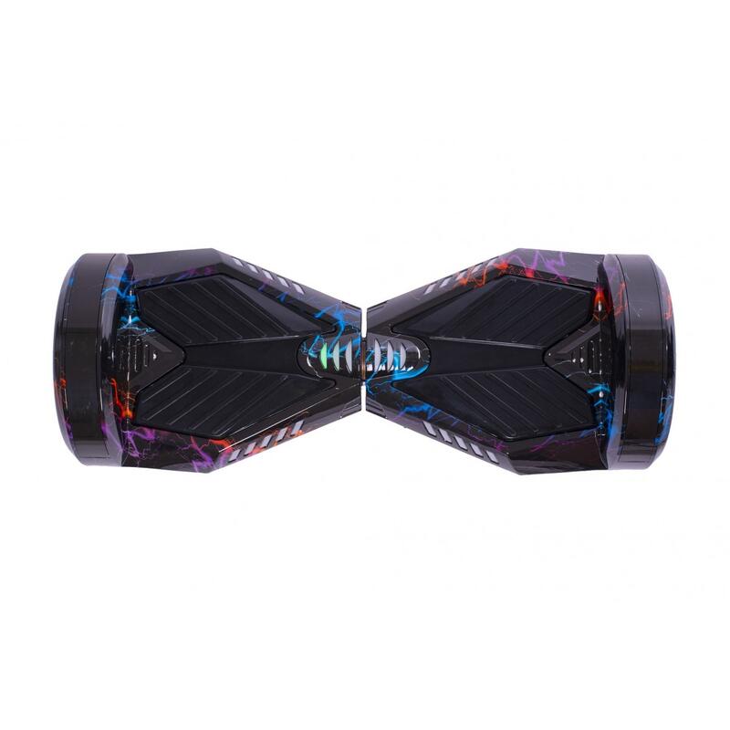 Pachet Hoverboard 8" cu Scaun Burete Negru, Transformers Thunderstorm Blue, 4Ah