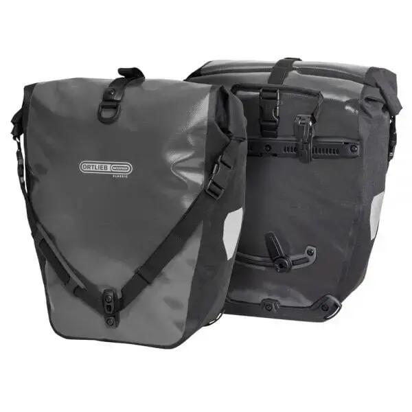 Pair of roll-top waterproof panniers