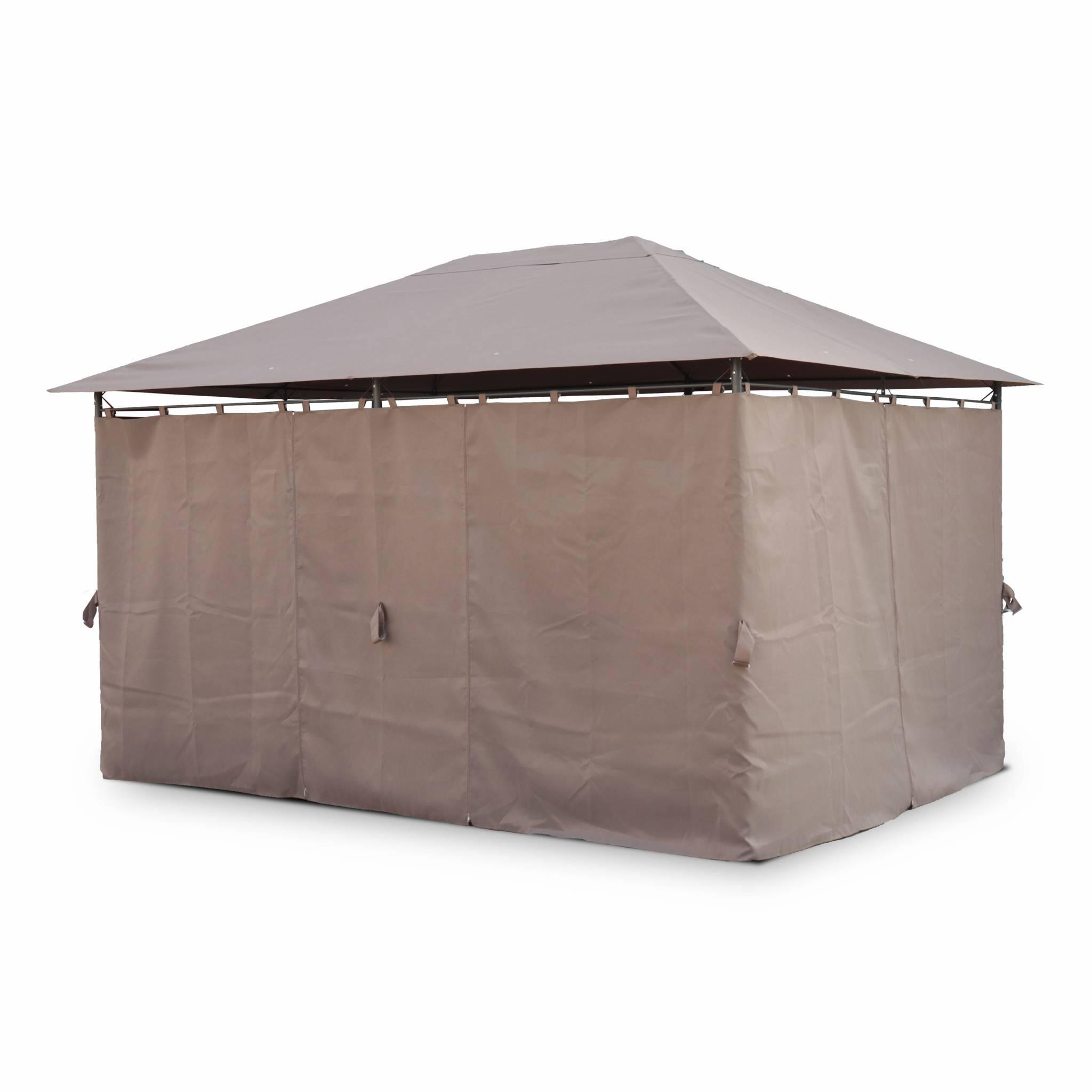 3x4m pérgola com cortinas, Taupe 3/6