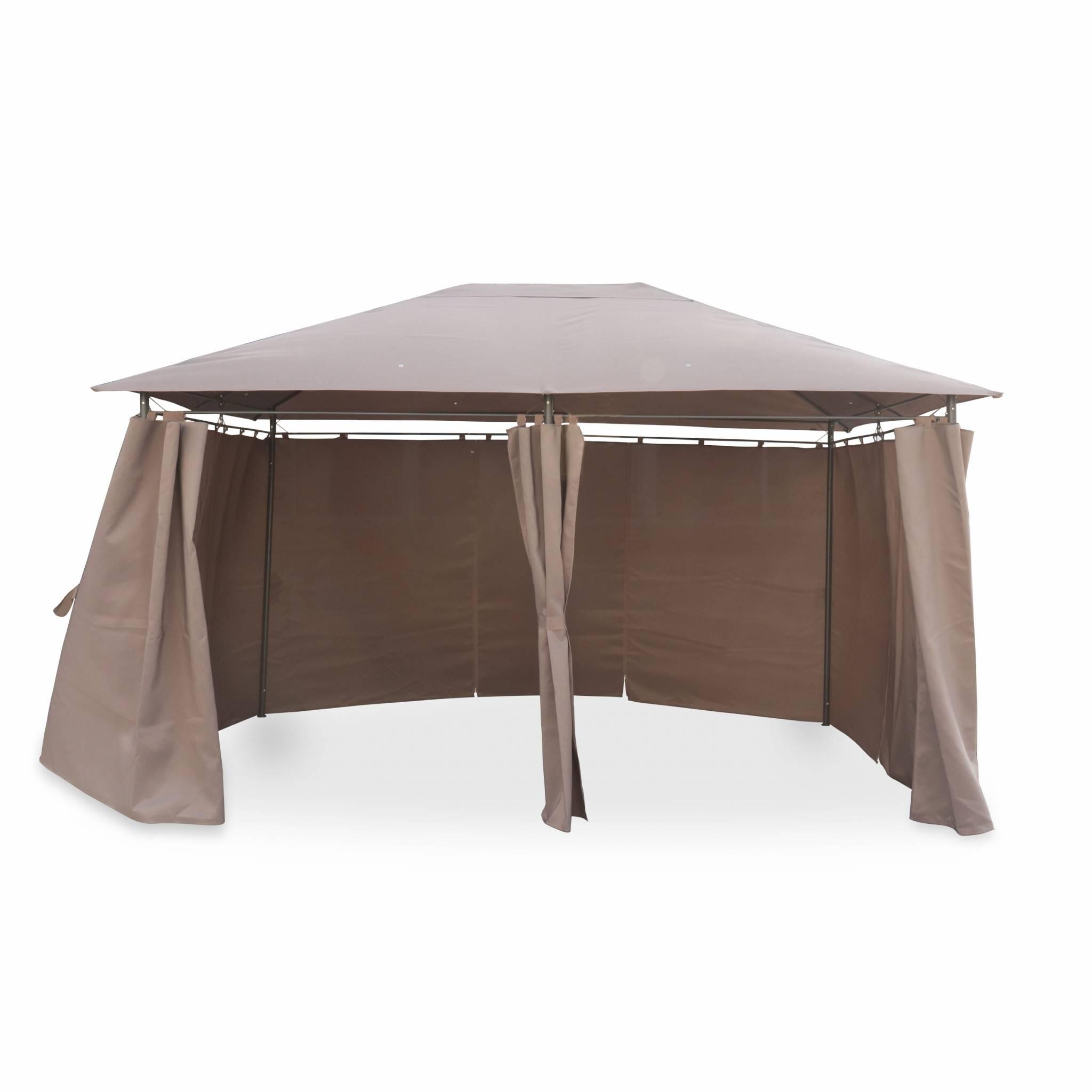 3x4m pérgola com cortinas, Taupe 2/6
