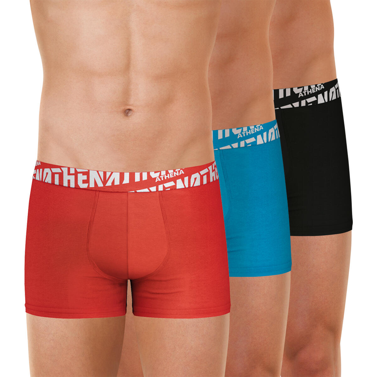 Athena - Lot De 3 Boxers Homme Easy Sport - Caleçon - Rouge - 38 S - Decathlon