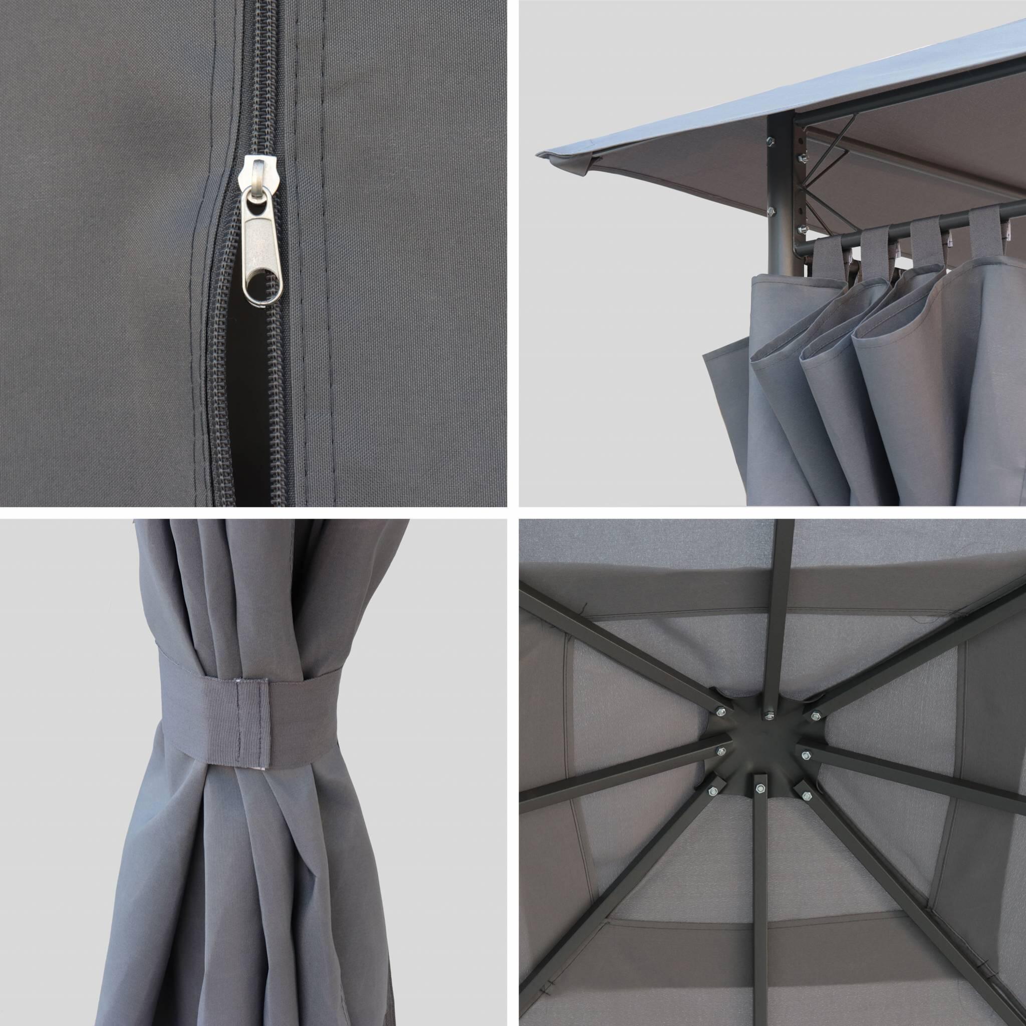 3x3m arboreto de com cortinas, Cinza 4/6