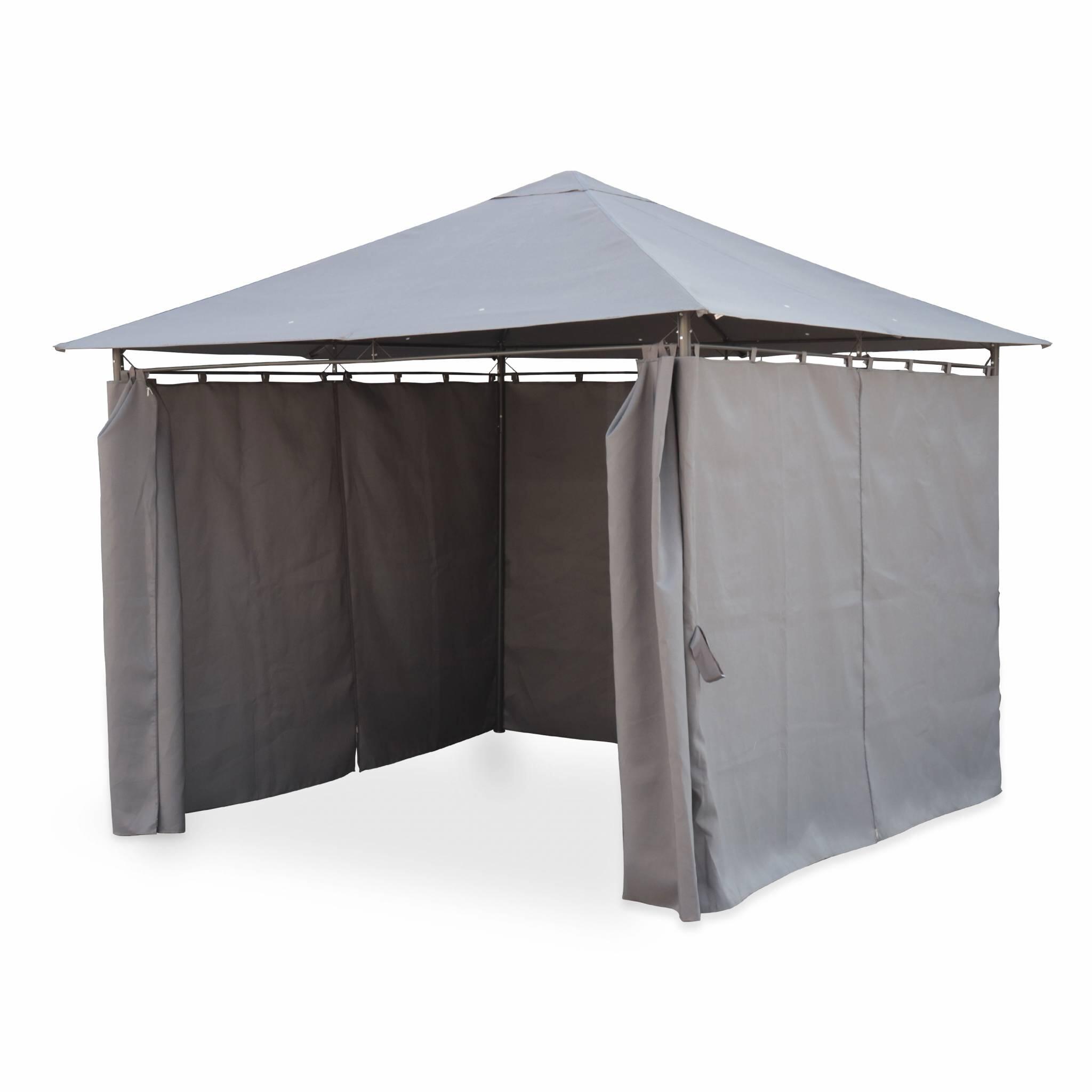 3x3m arboreto de com cortinas, Cinza 2/6