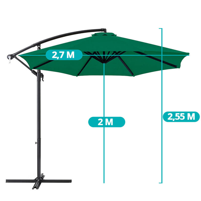 Umbrela de soare suspendata 2,7 m-verde