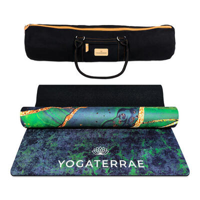 Rutschfeste Yogamatte KANANA Reise Mikrofaser-Naturkautschuk + Tasche