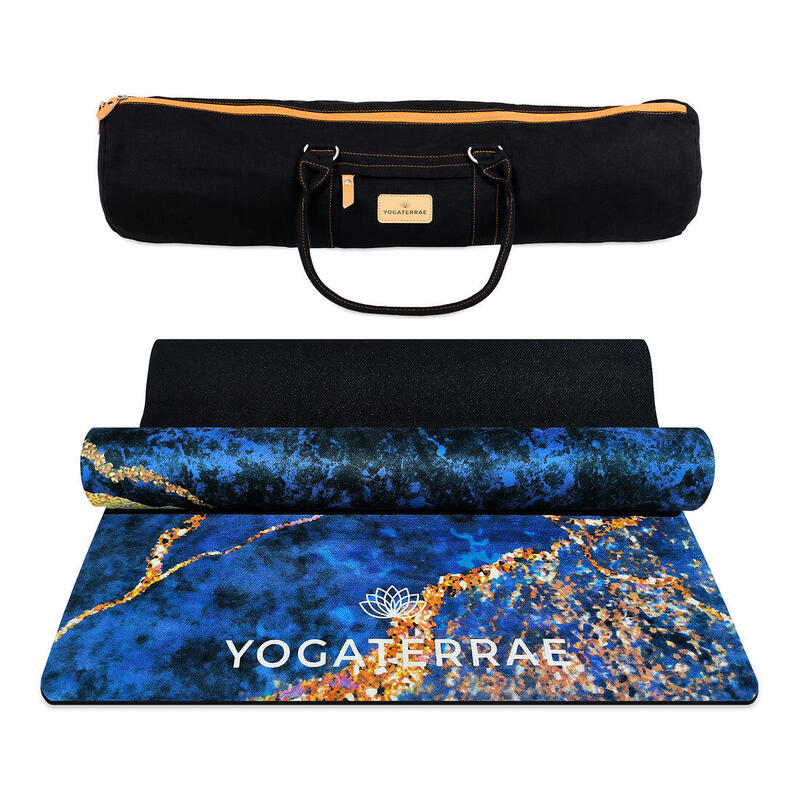 TAPIS DE YOGA ANTIDÉRAPANT CONFORT Microfibre Suédé PU-Caoutchouc SAMUDRA + SAC