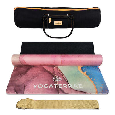 Rutschfeste Yogamatte SVAPNAJAL Komfort Mikrofaser-Naturkautschuk + Tasche
