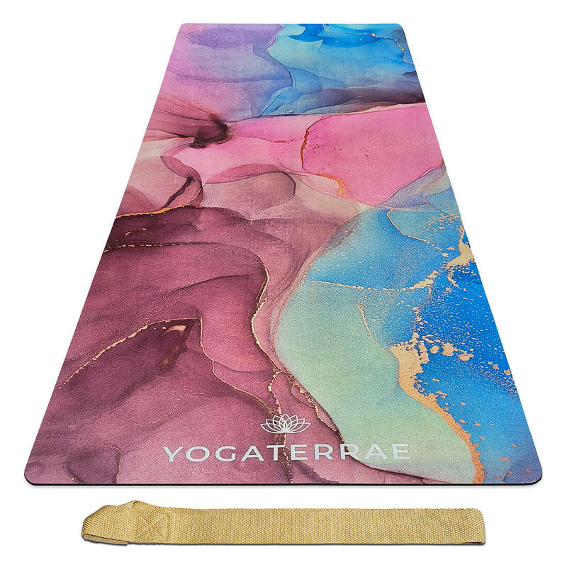 TAPIS YOGA ANTIDÉRAPANT CONFORT Microfibre Suédé PU-Caoutchouc Svapnajal + SAC
