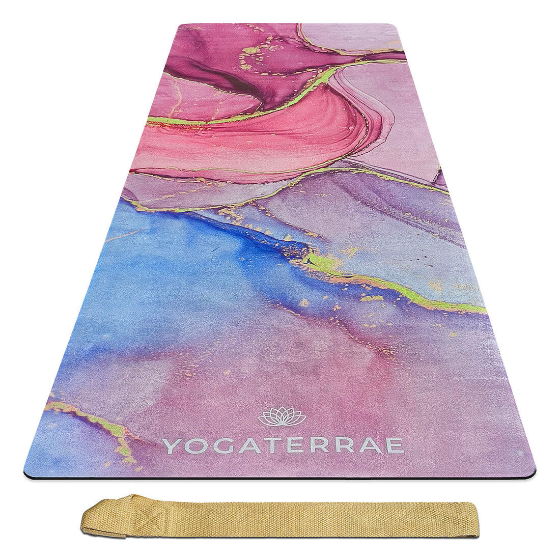 Tapis De Yoga Antidérapant 4 Mm - Caoutchouc Naturel, Lignes D'alignement (couleur Verte) - 12