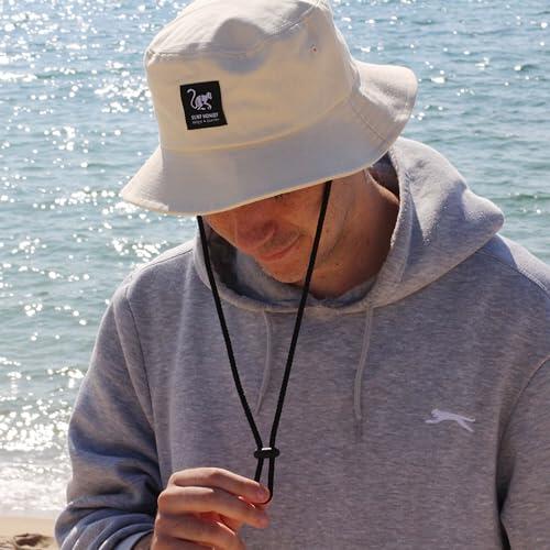 Chapeau de trekking avec cordon – coton – S/M (Sable) 3/5