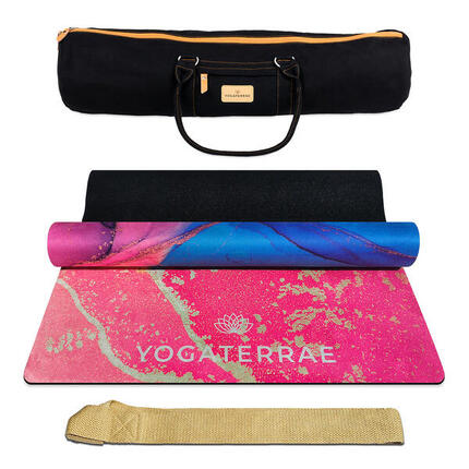 Antislip yogamat ARAVINDA Comfort Microvezel-Natuurlijk rubber + Tas