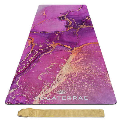 Rutschfeste Yogamatte LAVANYA Reise Mikrofaser-Naturkautschuk