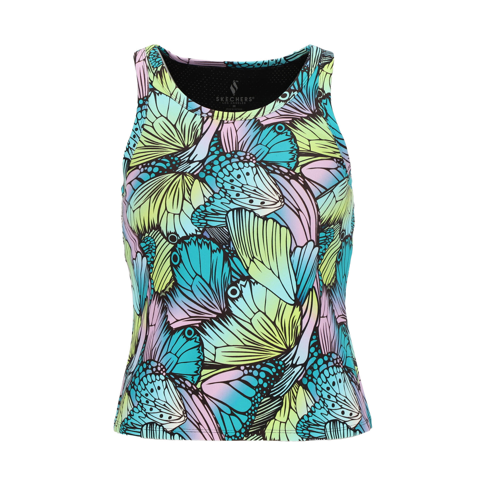 Skechers - Débardeur Skechers Gowalk Butterfly Shadow Shelf Bra Tank Turquoise/lilas/vert - T-shirt Manches Courtes - Bleu|vert|violet - 38 S - Decathlon