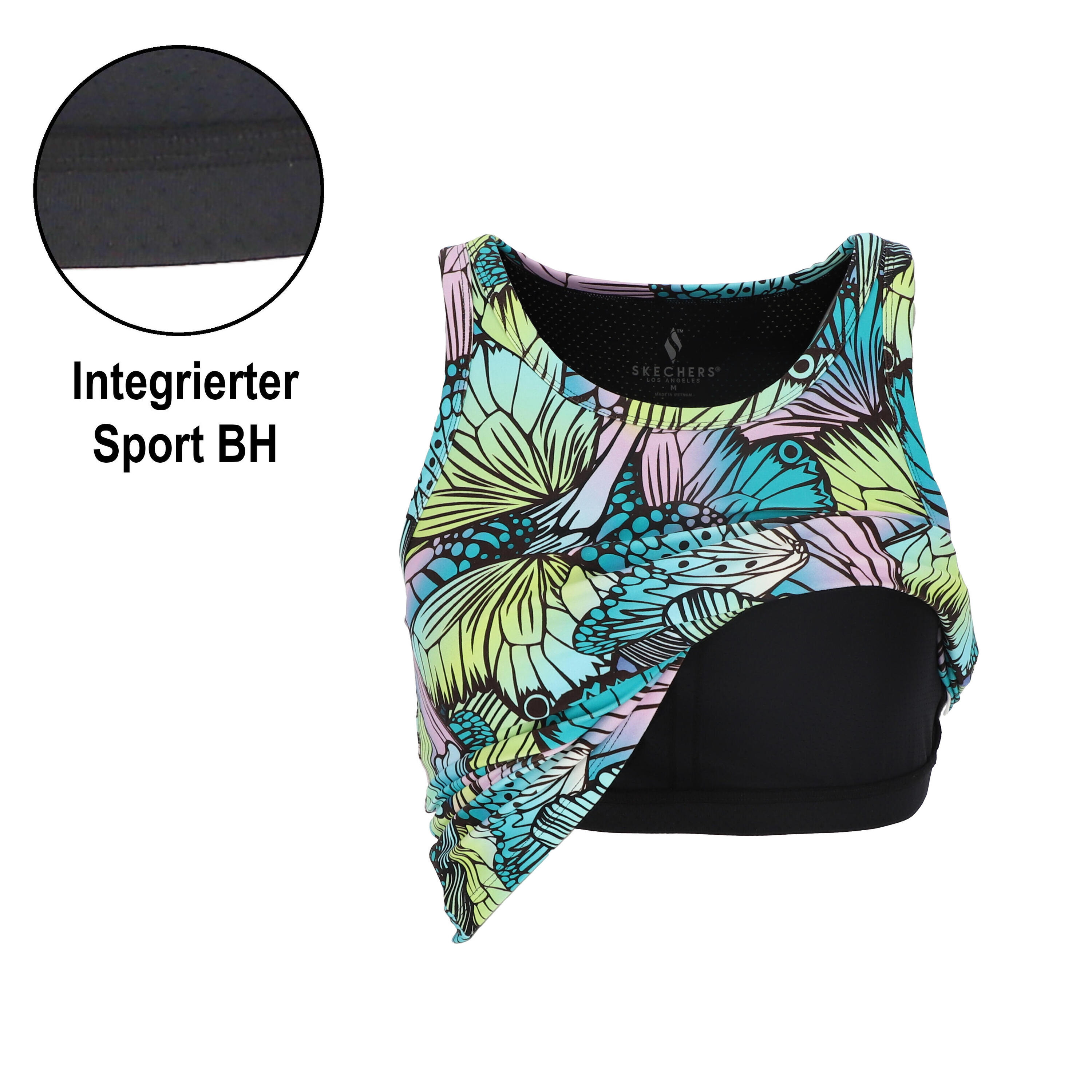 Débardeur SKECHERS GOWALK BUTTERFLY SHADOW SHELF BRA TANK Turquoise/Lilas/Vert 2/4