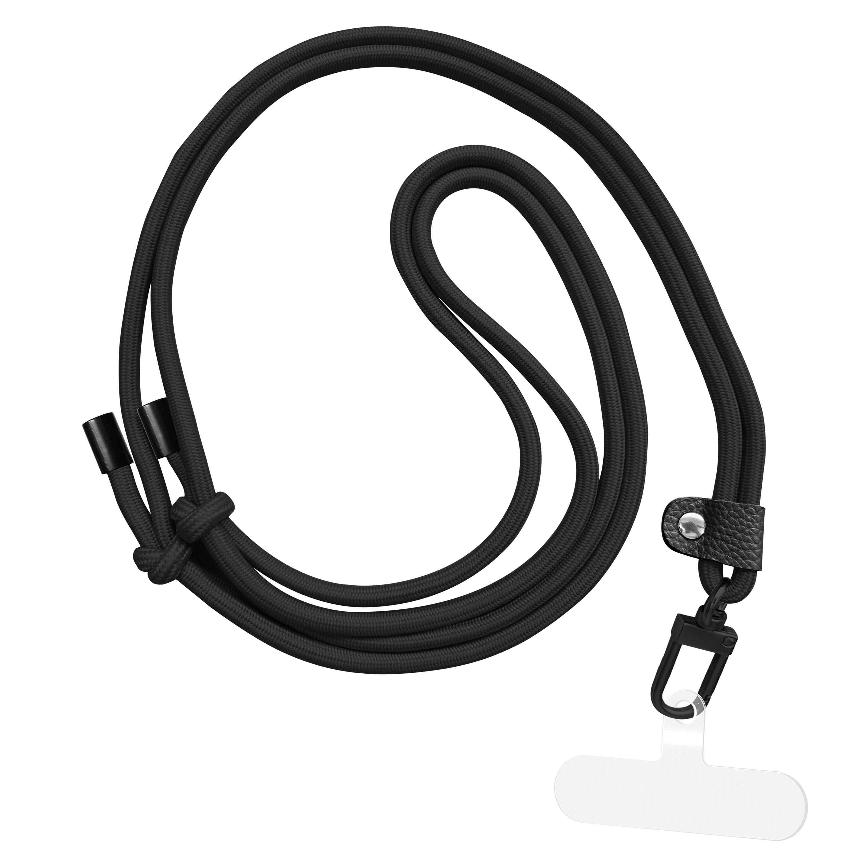 Colgante universal con soporte transparente + cordon doble color negro 5/5
