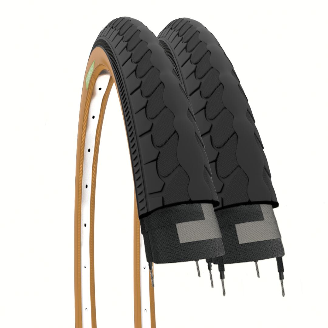 ECOVELO 2 copertoni bici 26x1 3/8 nero para bici olanda  EV