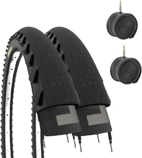 2 pneus 26x1.95 (50-559)+chambres, pneus semi-slick 26x1.95 trekking EV