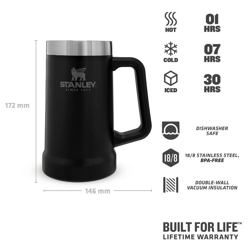 Chope À Bière Isotherme - 0,7L - Camping - Alpinisme - Grande Mug À Thé Inox