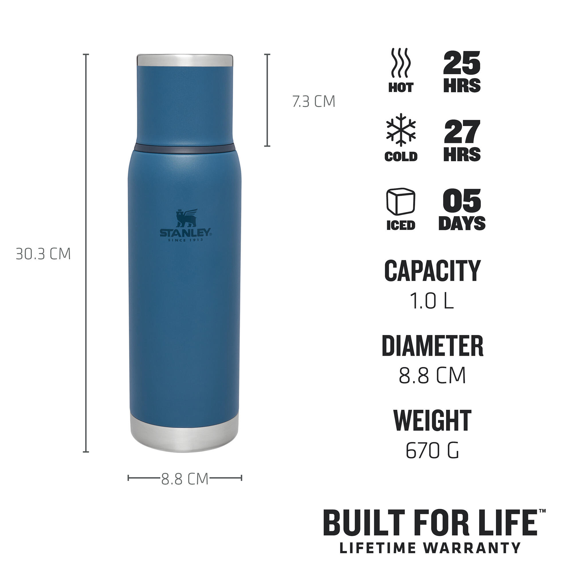 Borraccia Termica 'To-Go' - 1L (Doppia Parete Inox) - Camminata - Thermos Caffè 2/9