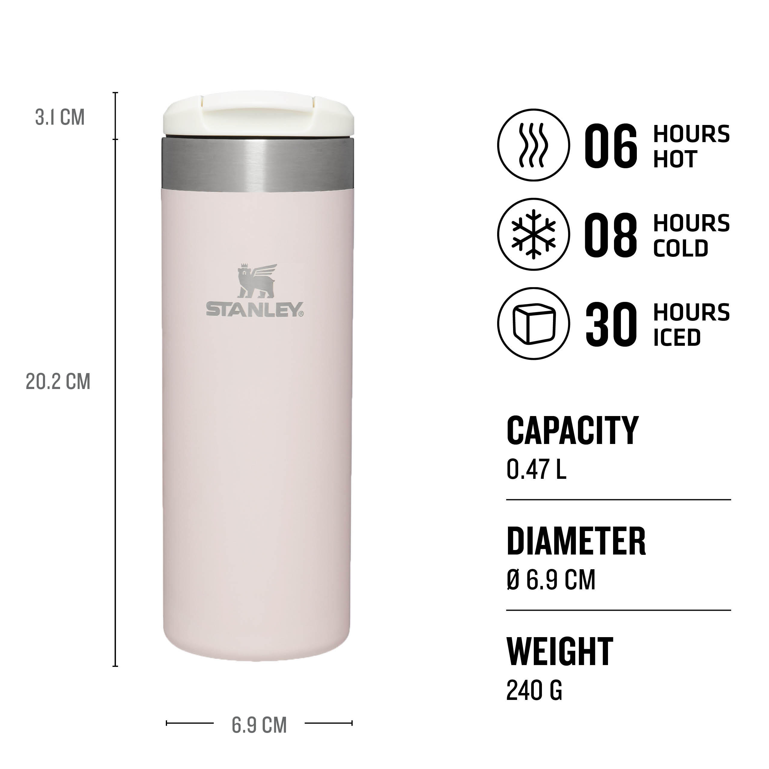 Borraccia Termica AEROLIGHT™ 0,47L - Thermos Caffè Da Portare Via - Tazza Inox 2/8