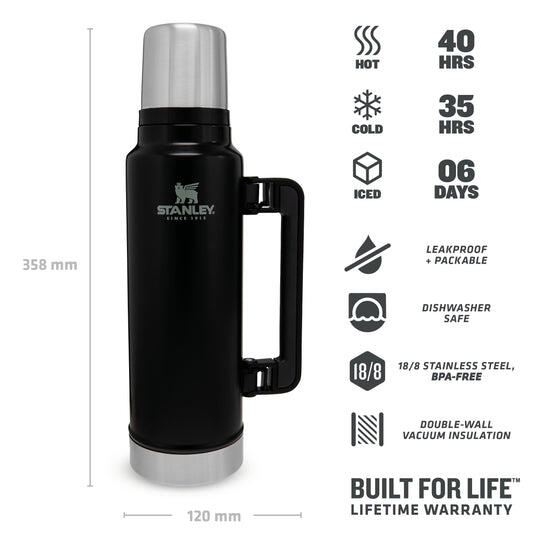 Thermosfles 'Classic' - 1,4L Wandelen Fietsen - Dubbelwandige Vacuüm Isoleerfles 2/8
