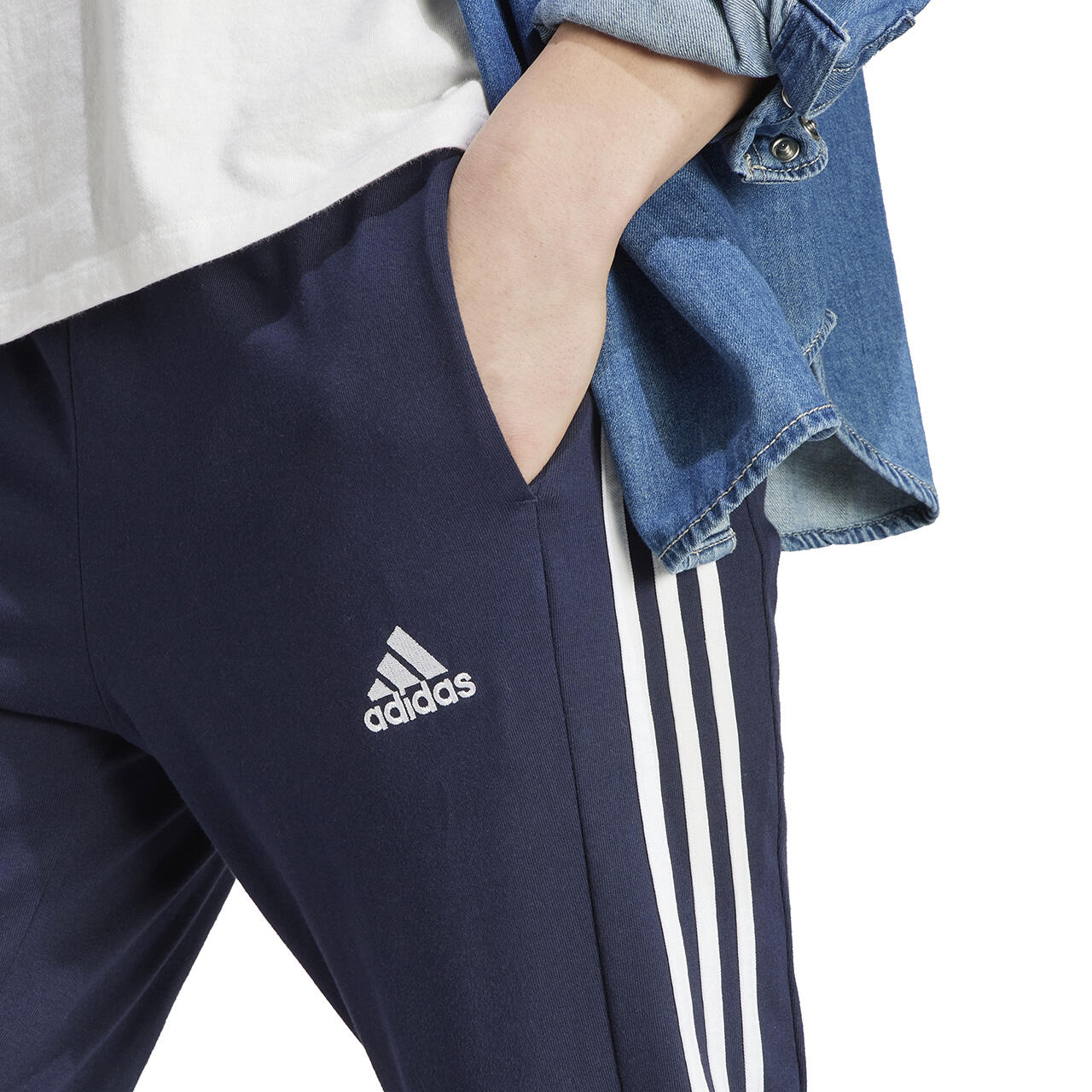 Calças adidas Essentials 3-Stripes para homem - corte afunilado 5/5