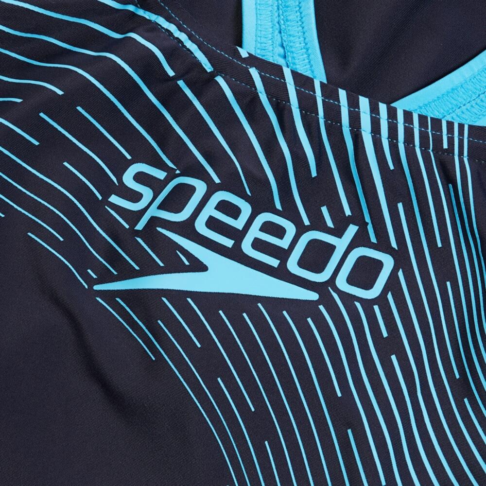 Traje de baño de una pieza Speedo Medley Logo - Azul marino/azul - Talla 30 7/7