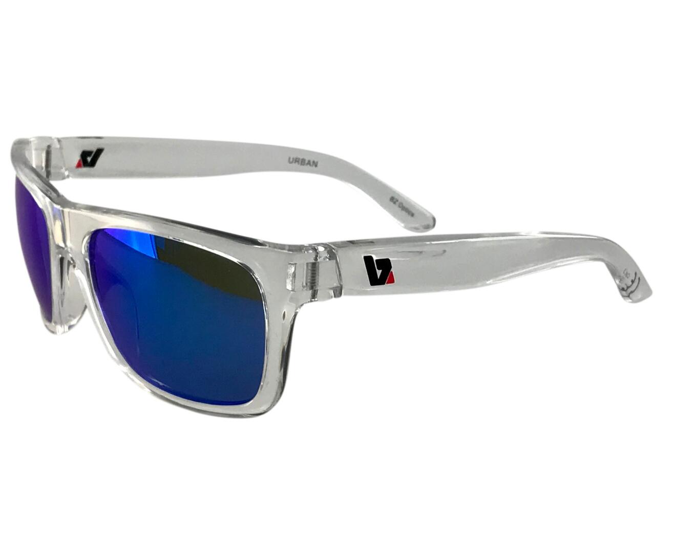 BZ Optics URBAN Blue Mirror Glasses Crystal Clear