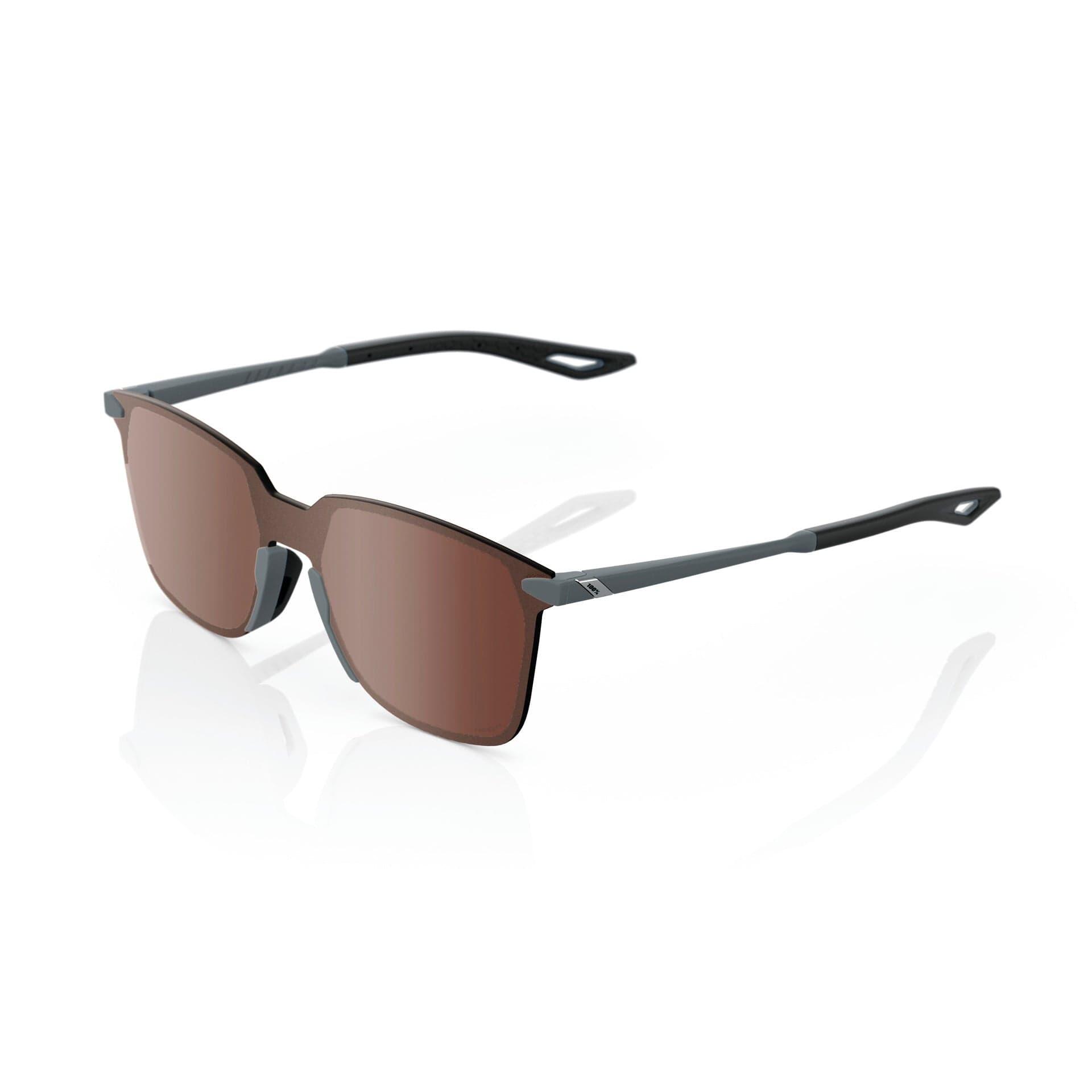 100 Percent Eyewear LEGERE SQUARE - Soft Tact Cool Gray - HiPER Crimson Silver